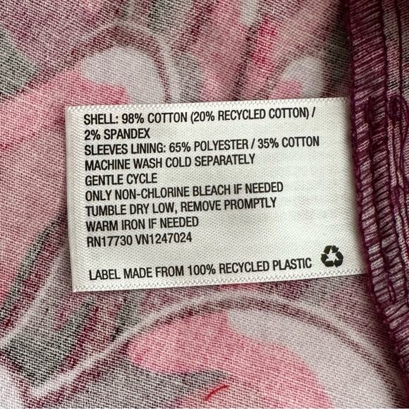 Kika Vargas X Target Blouse Top Pink Floral Mum Extreme Puff Sleeve Scallop L - Picture 9 of 13